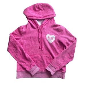 Victoria’s Secret PINK Hoodie (size: M) Heart Logo Pullover Sweatshirt Y2K